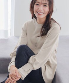 Tiaclasse 【吸水発熱・洗える】袖口ドッキングカットソープルオーバー