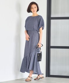 自由区 【洗える・XSサイズあり】アラベスクプリント ブラウス