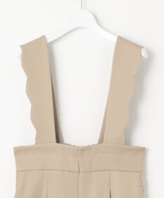 Feroux 【洗える】スカラップデザイン・サスペンダー付きパンツ