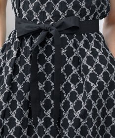 Tiaclasse 【洗える】配色刺繍レースワンピース