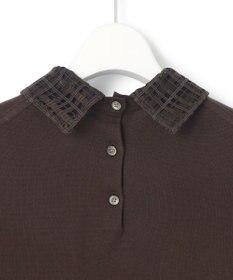 23区 【洗える】Brocheチェック レース付け襟 ニット