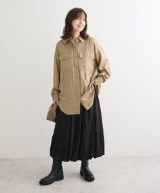 Green Parks 微光沢サテンバルーンスカート