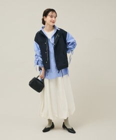 Green Parks 微光沢サテンバルーンスカート