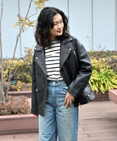 woadblue 黒 レザージャケット ライダースジャケット　牛革 ライダースジャケット / woadblue | ファッション通販 【公式