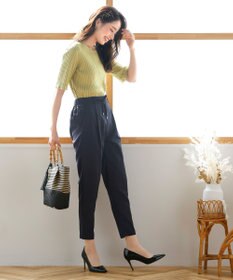 Tiaclasse 【洗える】幅広く活躍が期待できるドロストパンツ