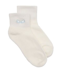 WEGO 刺繍アンクルパイルソックス