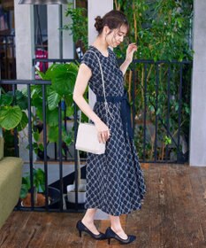 Tiaclasse 【洗える】配色刺繍レースワンピース