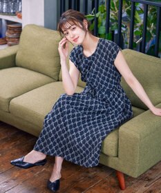 Tiaclasse 【洗える】配色刺繍レースワンピース