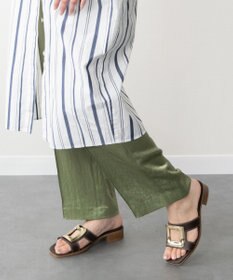 INTER-CHAUSSURES 【Oh my Sandals】メタルバックルローヒールミュールサンダル