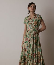 GRACE CONTINENTAL アンティークフラワープリントワンピース