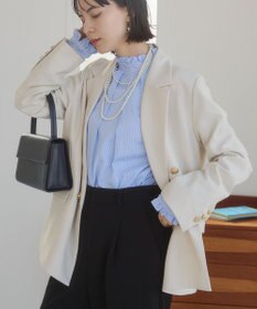 WEGO 【ANGIE VINTAGE/S/Mサイズ展開 / オケージョン対応 / セレモニー対応】ゴールドボタン テーラードジャケット / 金ボタン ダブル ブレザー