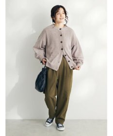 CRAFT STANDARD BOUTIQUE 洗えるコードモールクルーネックカーデイガン