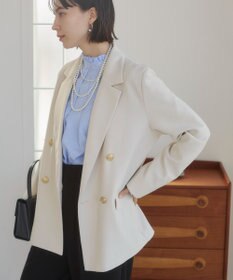 WEGO 【ANGIE VINTAGE/S/Mサイズ展開 / オケージョン対応 / セレモニー対応】ゴールドボタン テーラードジャケット / 金ボタン ダブル ブレザー