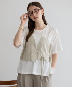 YECCA VECCA ビスチェレイヤード風デザインTee