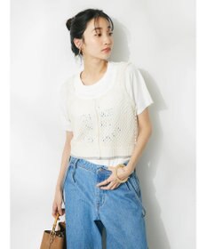 CRAFT STANDARD BOUTIQUE 配色メッシュニットビスチェ