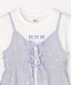 ANY KIDS 【2点セット】Tシャツ×レース キャミソールチュニック