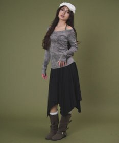 WEGO グラフィックオフショルレーストップ