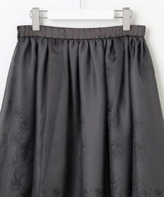 自由区 【洗える】シアーパネルエンブロイダリー スカート