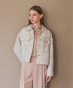 GRACE CONTINENTAL ツイードクロップドジャケット