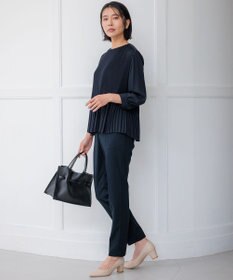 23区 L 【セットアップ対応/洗える】トリアセジャージー テーパードパンツ