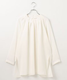 #Newans 【洗濯機可能】タックネックブラウス