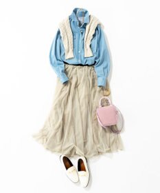 23区 L 【WEB限定/洗える】エアリーチュール スカート