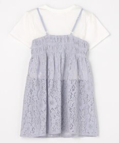 ANY KIDS 【2点セット】Tシャツ×レース キャミソールチュニック