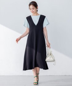 組曲 【洗える】シルケットポンチ フリルスリーブ カットソー