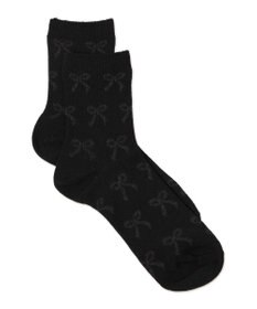 WEGO ジャガード総柄リボンソックス