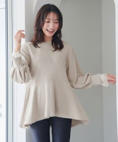 Tiaclasse 【吸水発熱・洗える】袖口ドッキングカットソープルオーバー