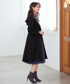 Tiaclasse ウール調フレアフードコート