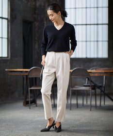 ICB 【洗える・WEB限定カラーあり】 ウールミルドサキソニー テーパードパンツ