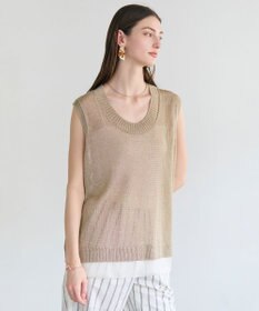 BEIGE， MORION / リネン レイヤードニット