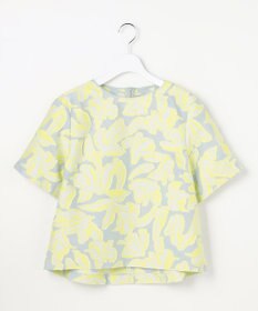 自由区 リーフモチーフカットジャガード ブラウス