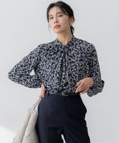 23区 【洗える】シャドーリーフ プリント ブラウス