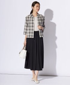 J.PRESS LADIES 【洗える】フレンチリネン チェック ブラウス