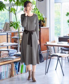 Tiaclasse 【洗える】1枚で着映えするステッチニットワンピース