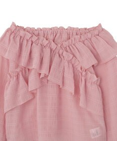 earth music&ecology シアーチェック2wayオフショルブラウス