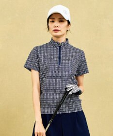 23区GOLF 【WOMEN】モノグラム柄 ハーフジップカットソー
