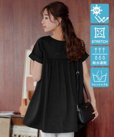 Tiaclasse 【UVカット・吸水速乾】 “きれい見え” バックフレアチュニック