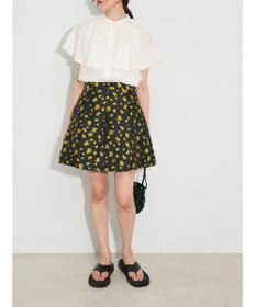 Green Parks タック入りジャガードキュロットパンツ