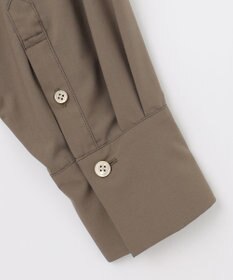 自由区 L 【洗える】ストレッチタイプライターシャツ ワンピース