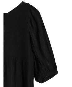 earth music&ecology 膨れジャガードパフ袖ワンピース