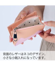 tsumori chisato CARRY スカラップししゅう 2つ折り財布 ミニ財布 猫モチーフ
