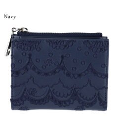 tsumori chisato CARRY スカラップししゅう 2つ折り財布 ミニ財布 猫モチーフ