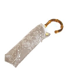 槇田商店 Kirie ドットフラワー モカブラウン 折りたたみ傘