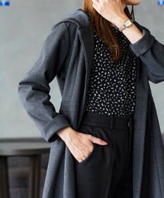 Tiaclasse ウール調フレアフードコート