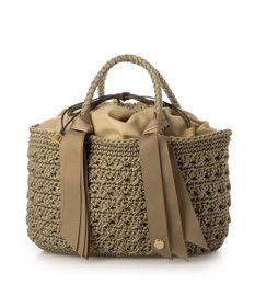 UNBILLION カシュカシュ cachecache / 下がりグログラン柄編みトート カゴバッグ