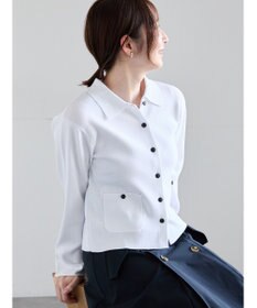 Te chichi 総針衿付きジャケットカーディガン