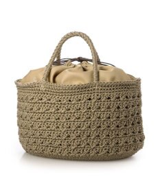 UNBILLION カシュカシュ cachecache / 下がりグログラン柄編みトート カゴバッグ